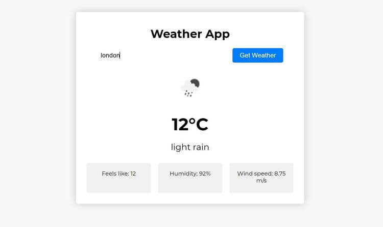Weather App project image
