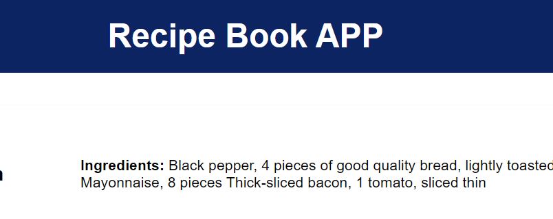 Recipe Book App project image