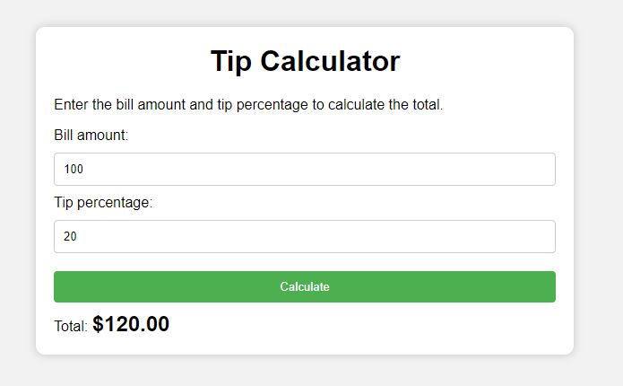 Tip Calculator project image