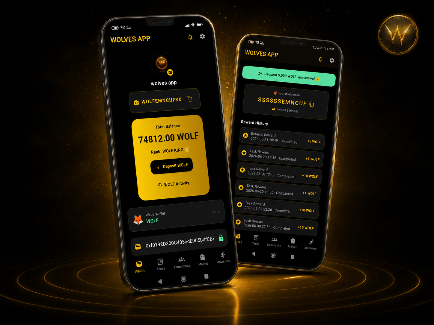 Wolves App — تطبيق مكافآت رقمي متكامل gallery image