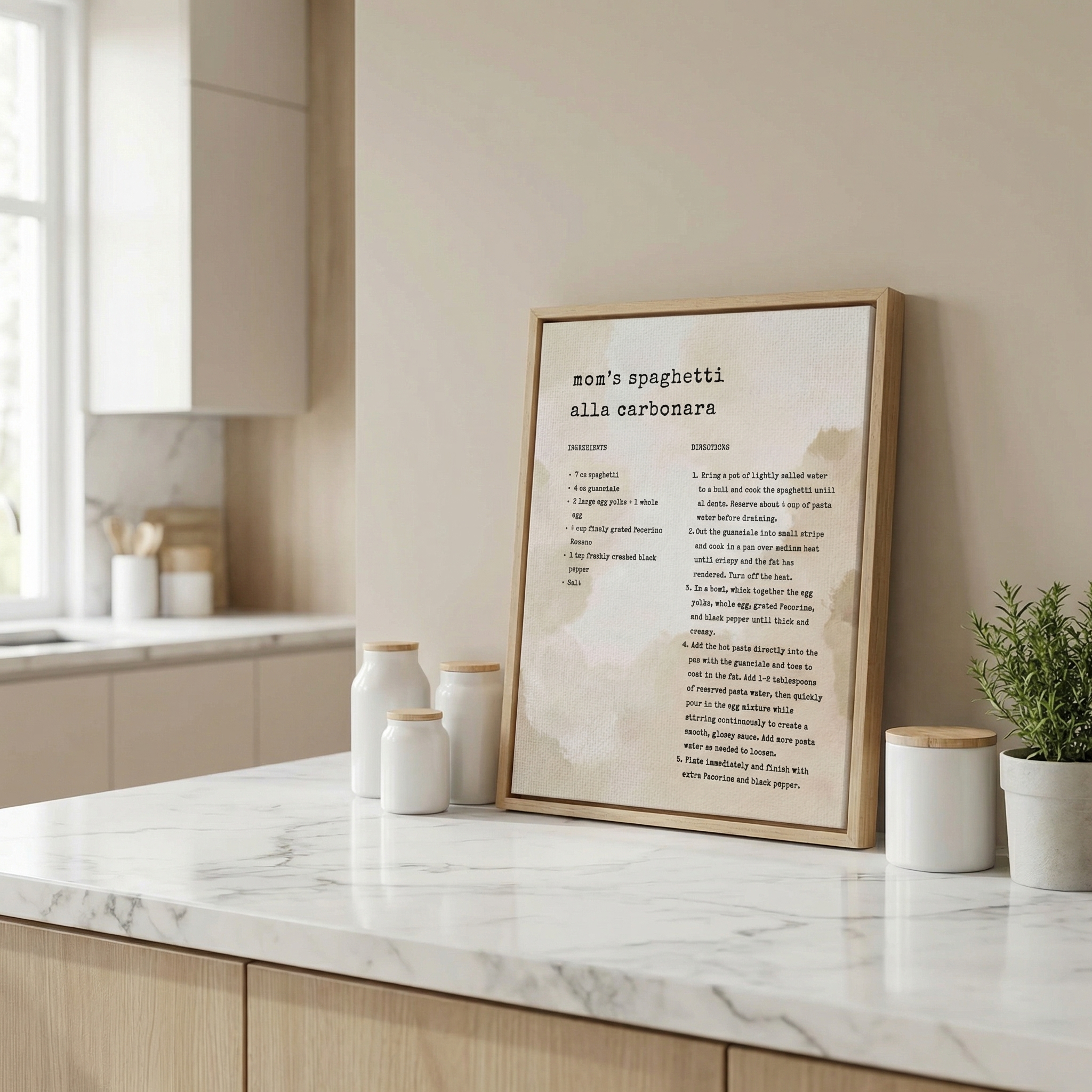 Mom's Recipe Custom Canvas Print