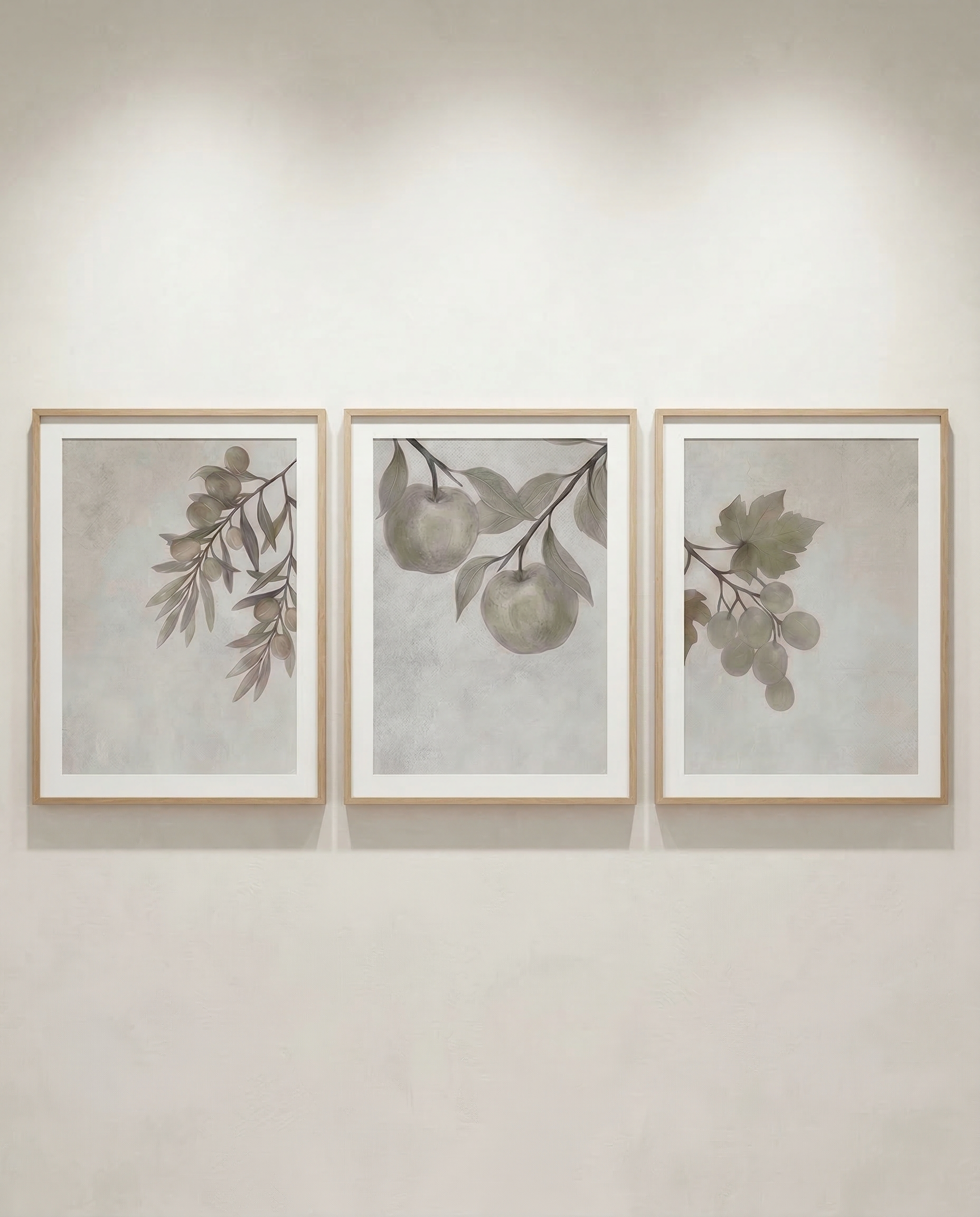 Botanical Trio Print Set - Olive Branch, Fruit & Vine