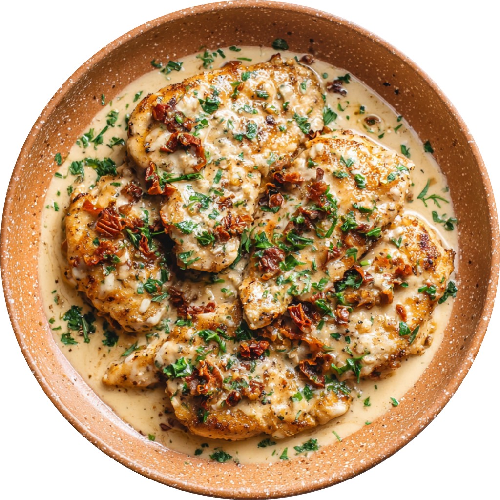 Chicken Cutlets With Sun-Dried Tomato Cream Sauce