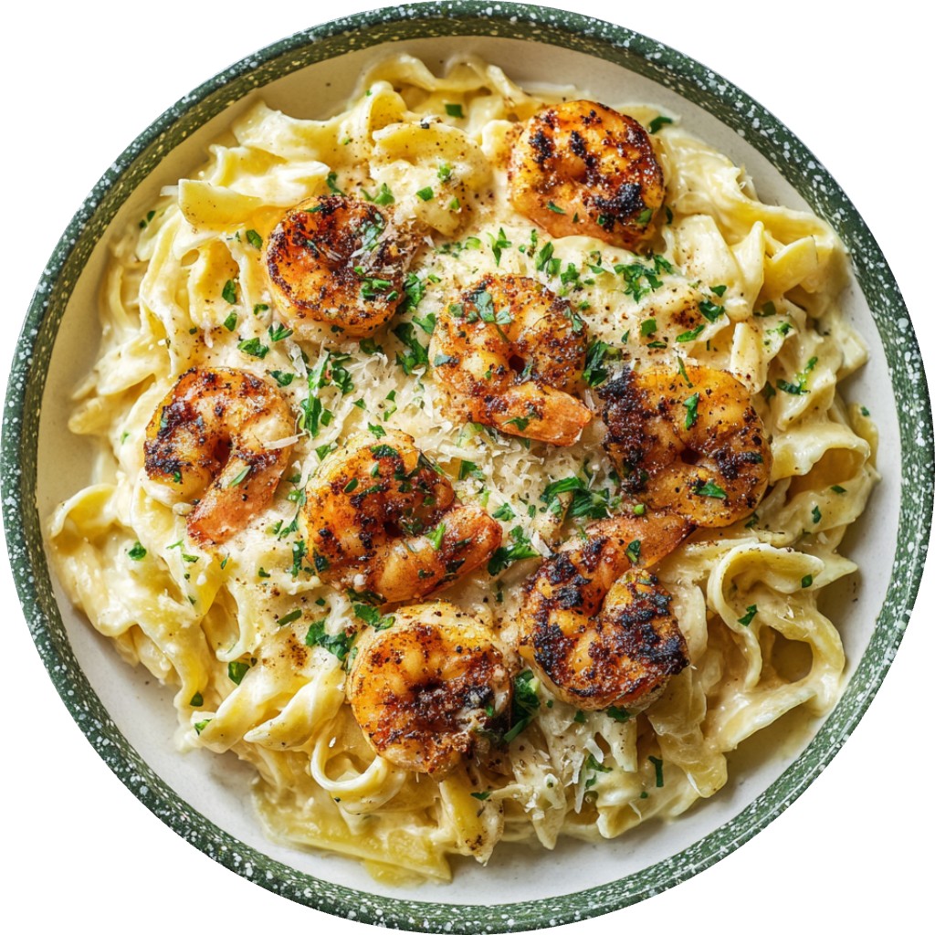 Blackened Shrimp Alfredo Pasta