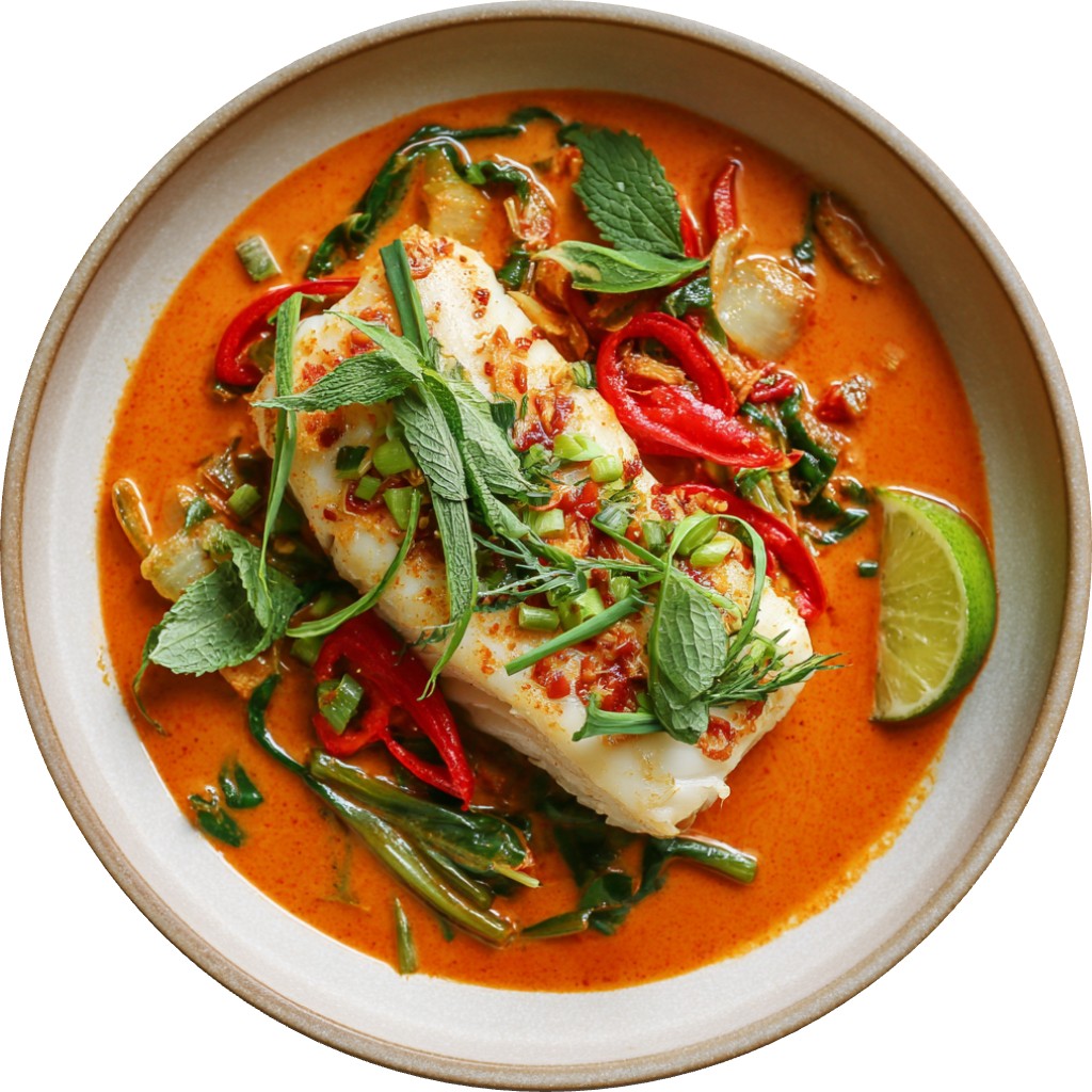Red Coconut & Lime Poached Fish