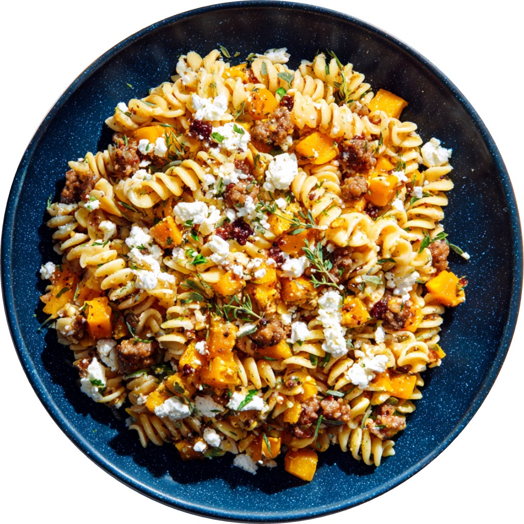 Butternut Squash And Feta Pasta