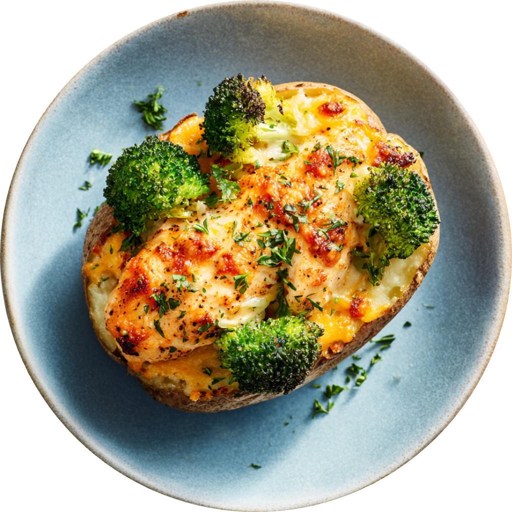 Cheddar Chicken And Broccoli Loaded Potato