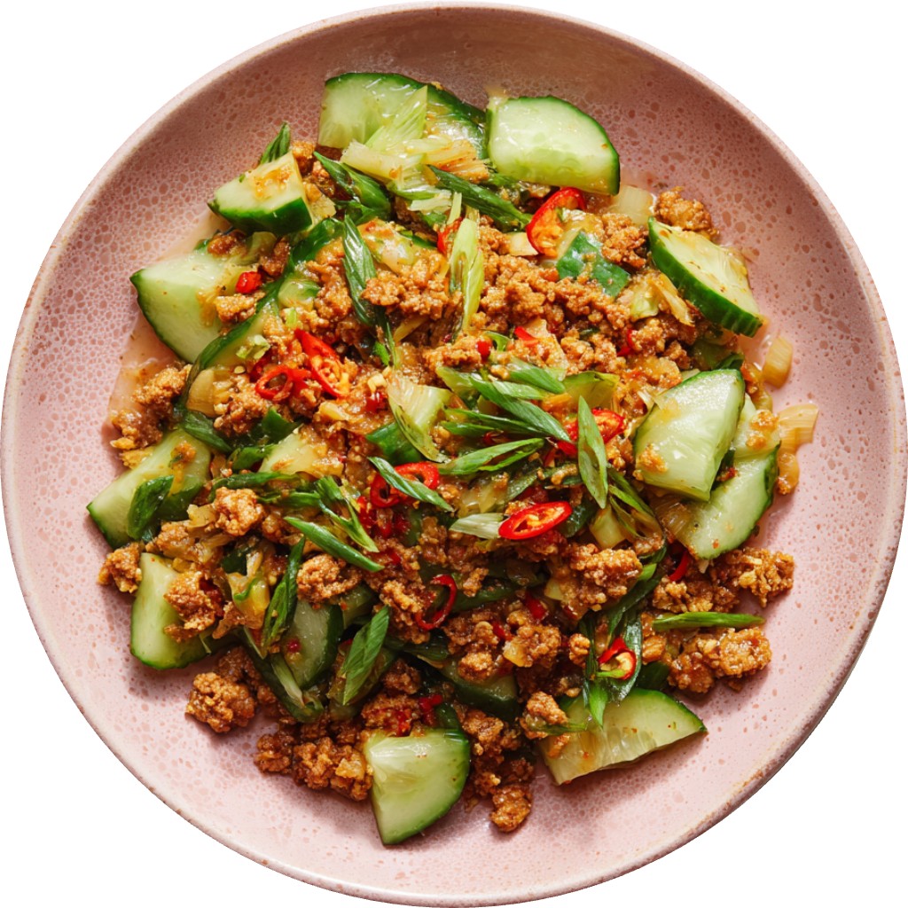 Chili Crunch Chicken Bowls With Cucumber Salad