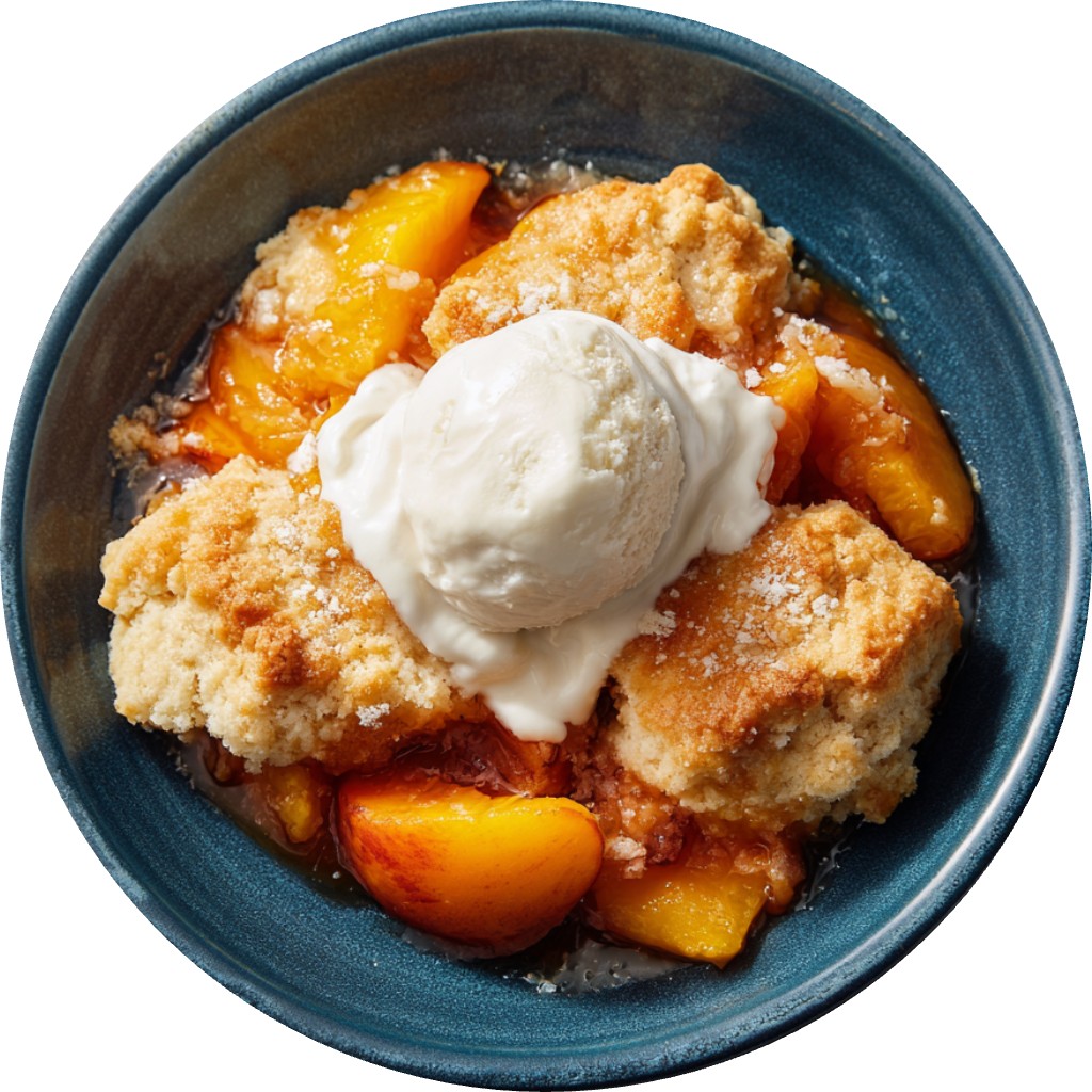 Peach Cobbler With Drop Biscuit Dough