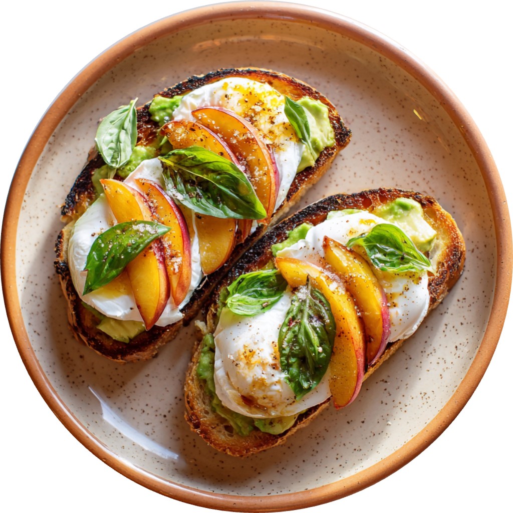 Avocado Peach & Burrata Summer Toast
