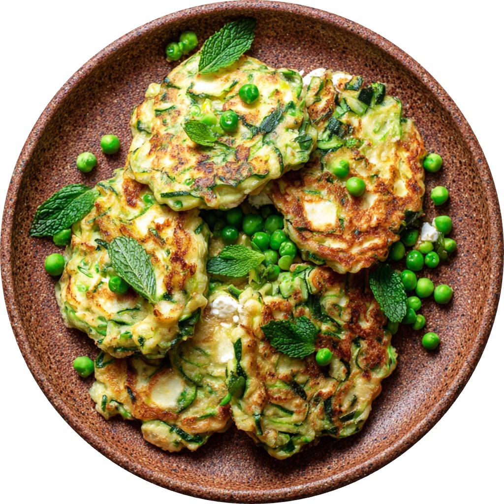 Pea, Zucchini & Goat’S Cheese Fritters