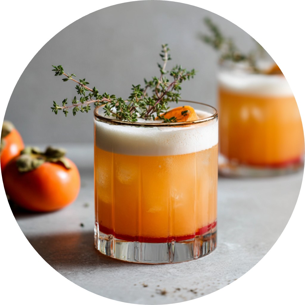 Thanksgiving Persimmon Sour Mocktail