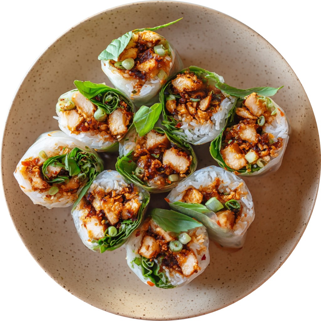 Chili Crisp Chicken Fresh Spring Rolls
