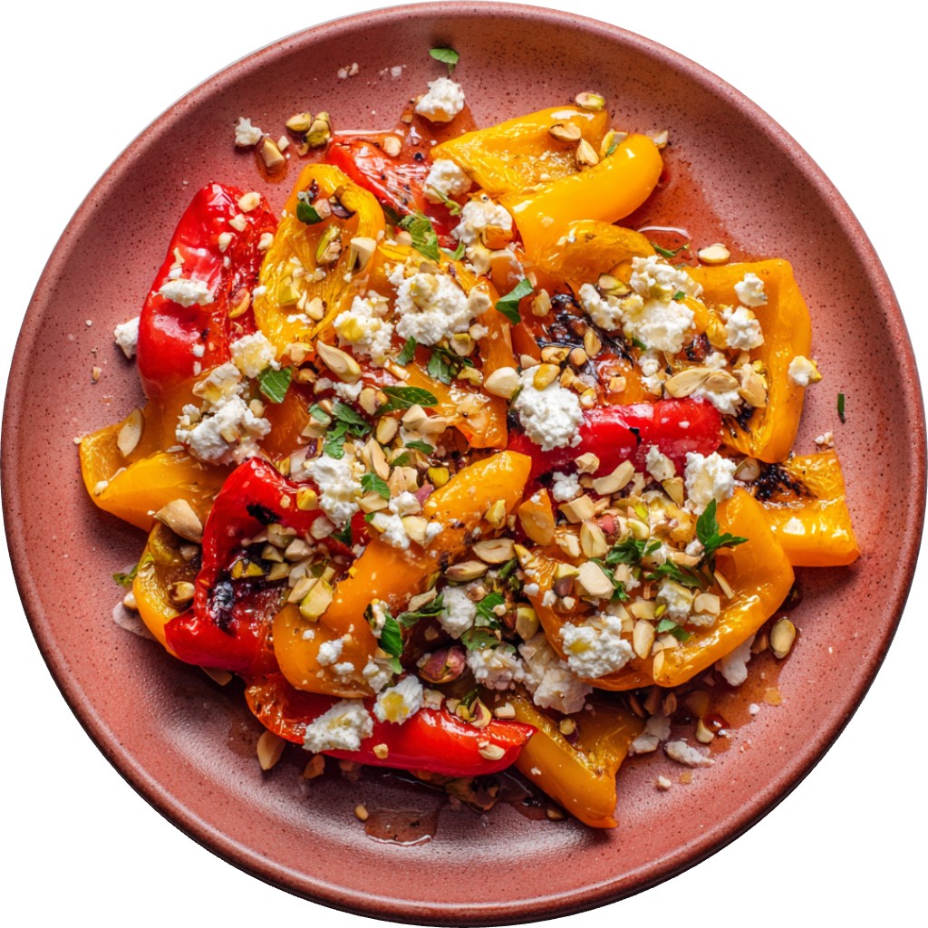 Grill-Roasted Sweet And Sour Peppers With Feta And Herbs