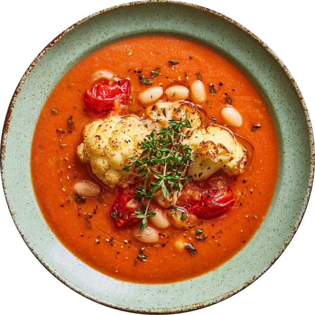 Roasted Cauliflower Tomato Soup