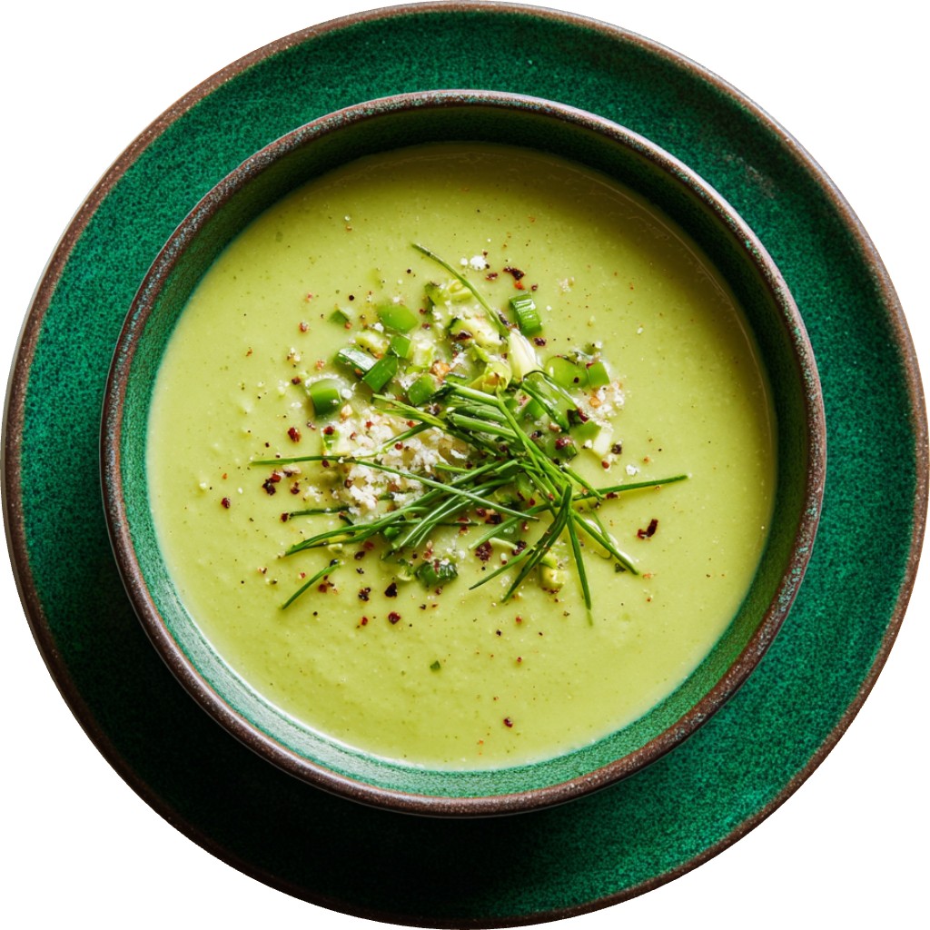 Loaded Pea, Leek & Zucchini Soup