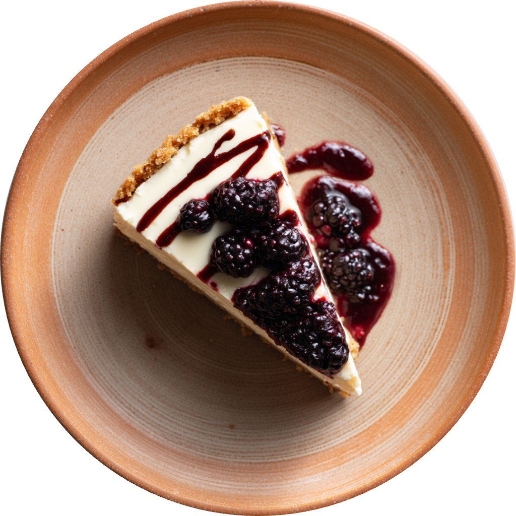 No-Bake White Chocolate Cheesecake With Blackberry Compote