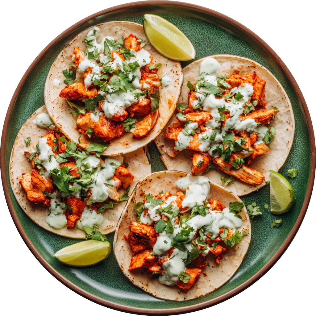 Buffalo Chicken Tacos With Cilantro Lime Crema