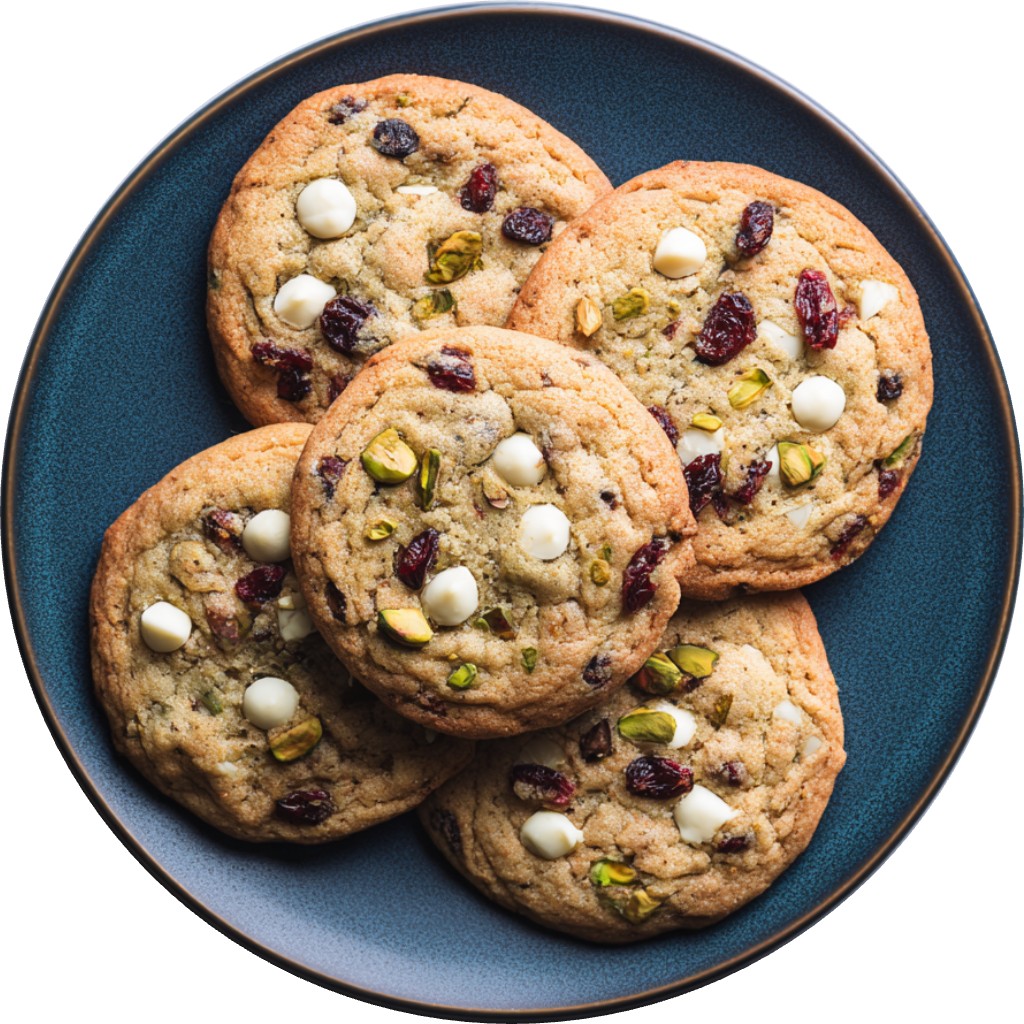 Chewy Pistachio Cranberry Cookies