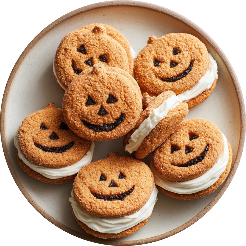 Jack-O'-Lantern Sandwich Cookies