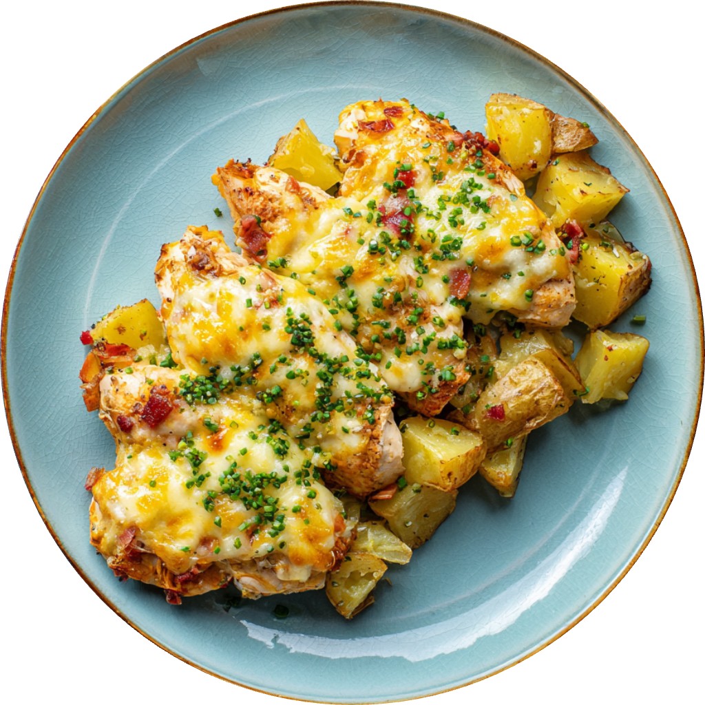 Cheese-Loaded Chicken And Potatoes