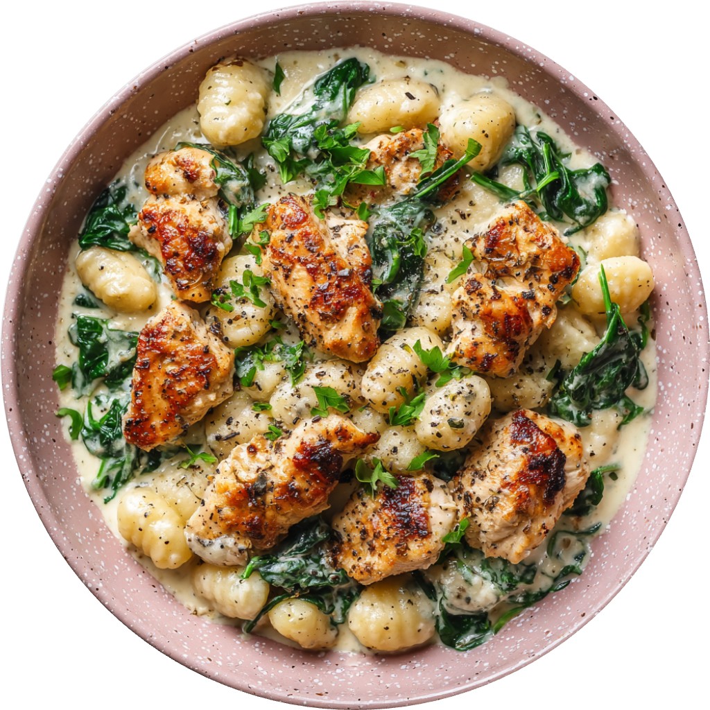 One Pan Creamy Lemon Garlic Chicken Gnocchi