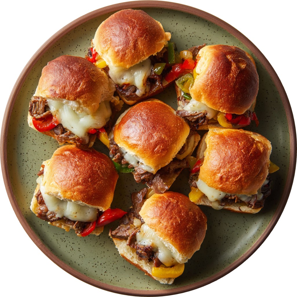 Pull-Apart Cheesesteak Sliders