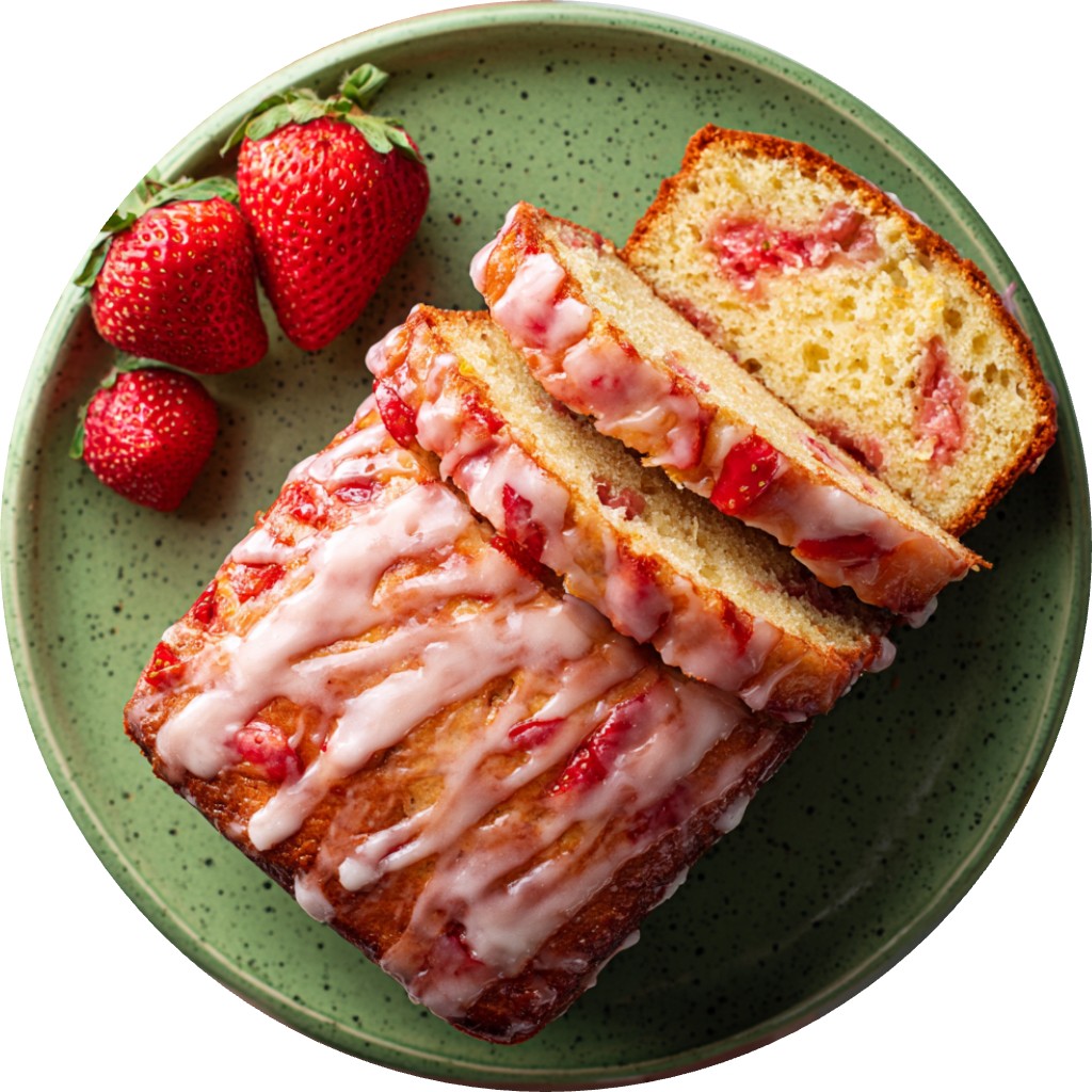 Strawberry Bread With Strawberry Glaze