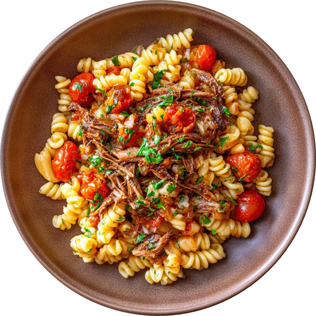 Garlic Pulled Beef Pasta