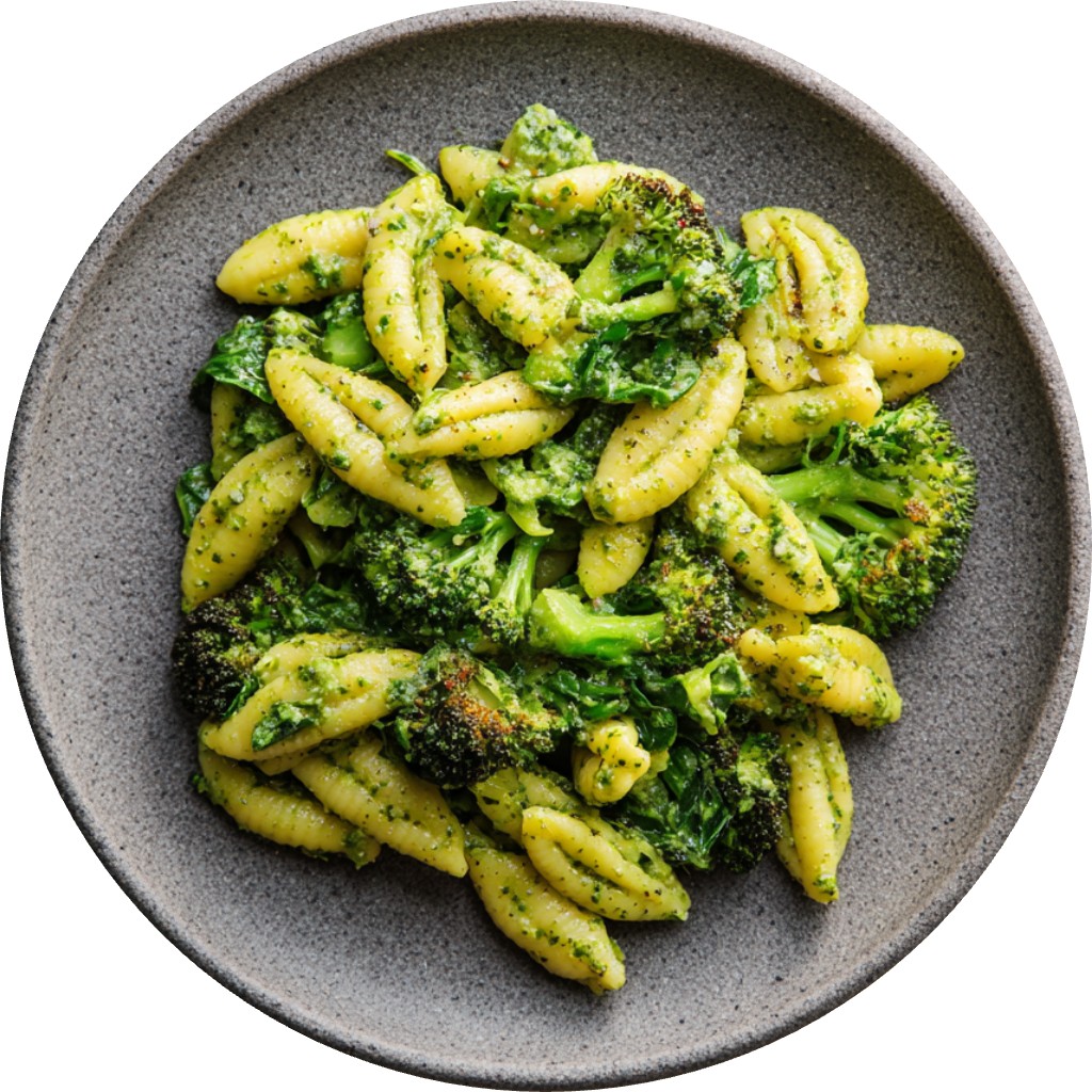Cavatelli With Pesto And Roasted Broccoli