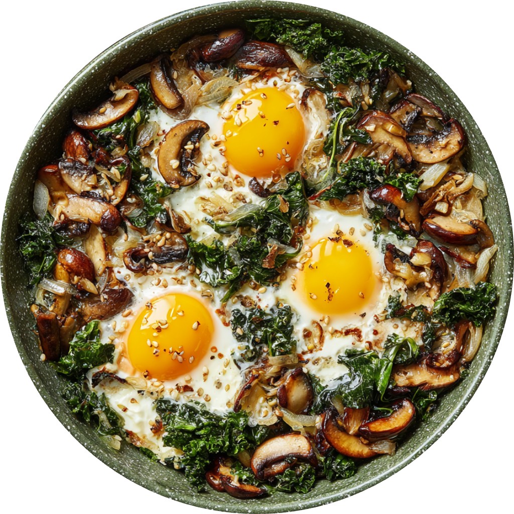 Mushroom And Kale Breakfast Skillet