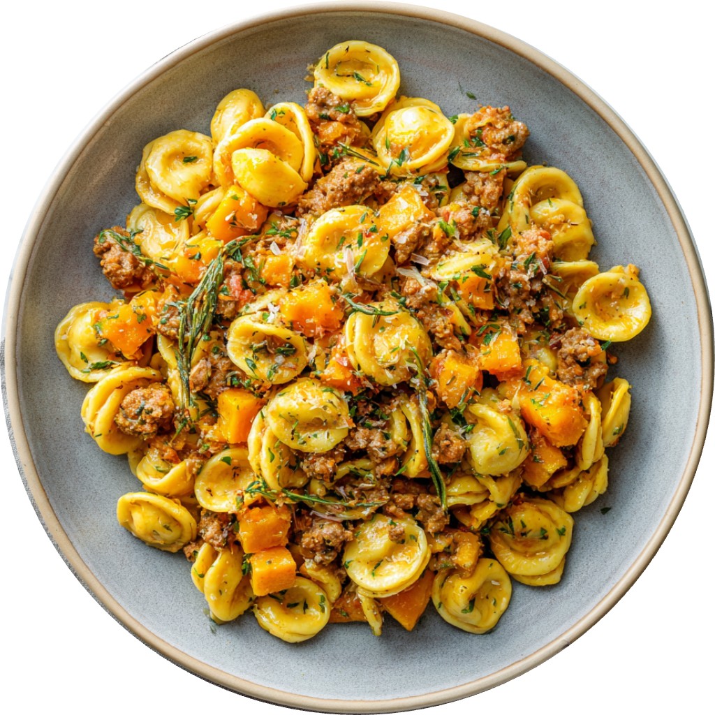 Butternut Squash And Sweet Italian Sausage Orecchiette