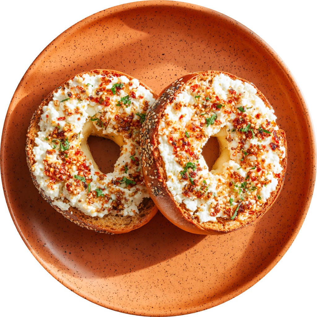 Hot Honey Cottage Cheese Pizza Bagel