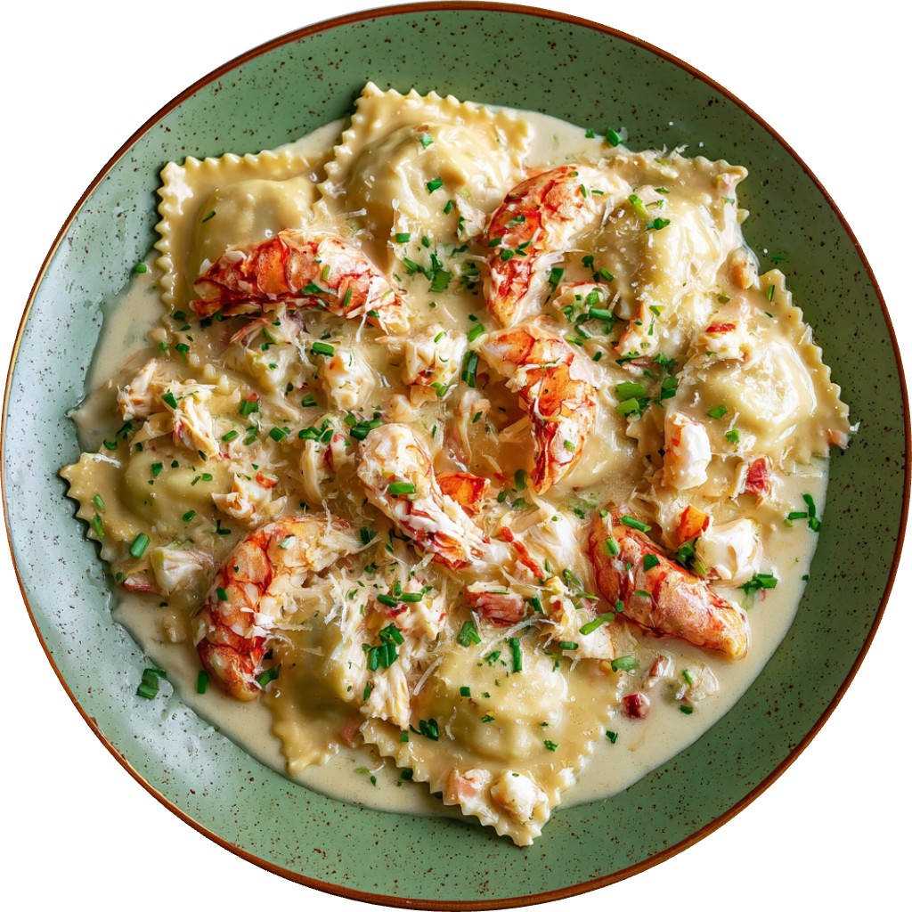Cajun Seafood Ravioli Alfredo
