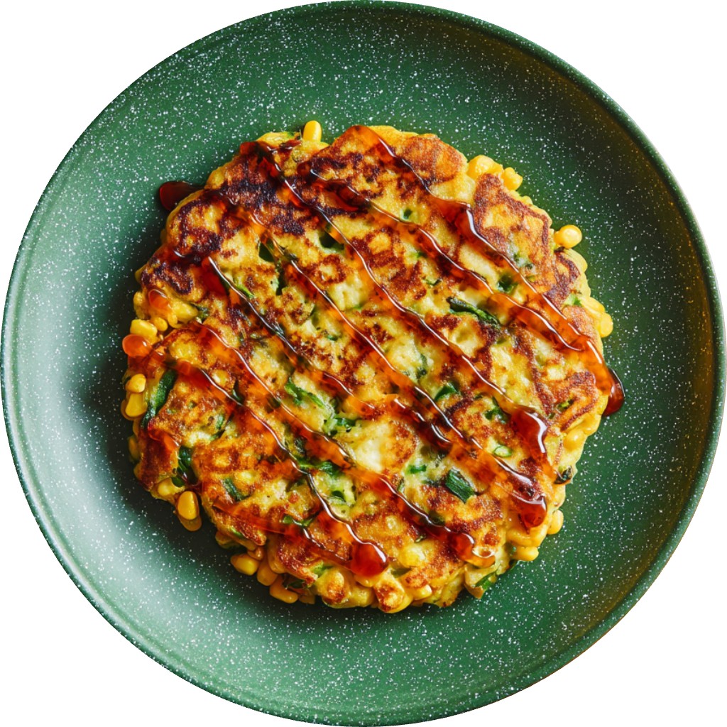 Giant Halloumi, Spring Onion & Sweetcorn Fritter