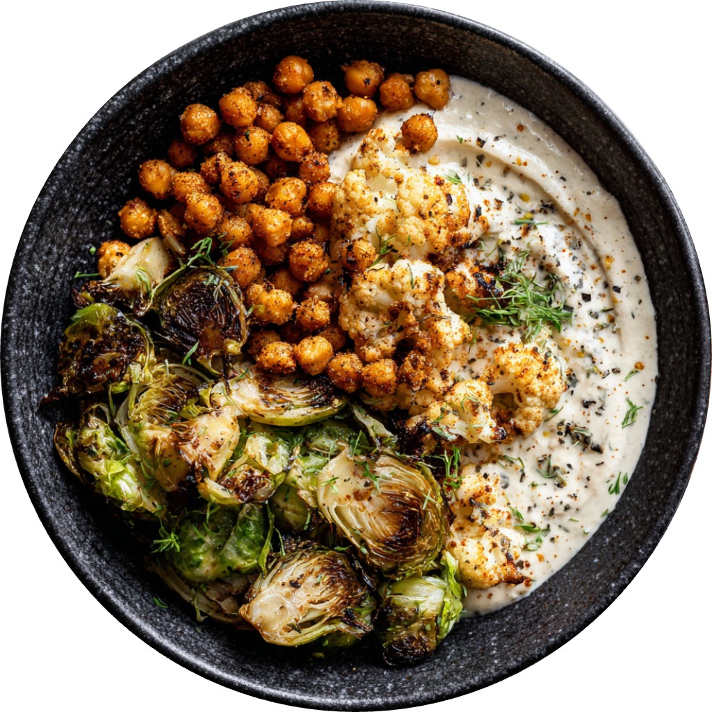 Creamy Cucumber & Cauliflower Chickpea Bowl