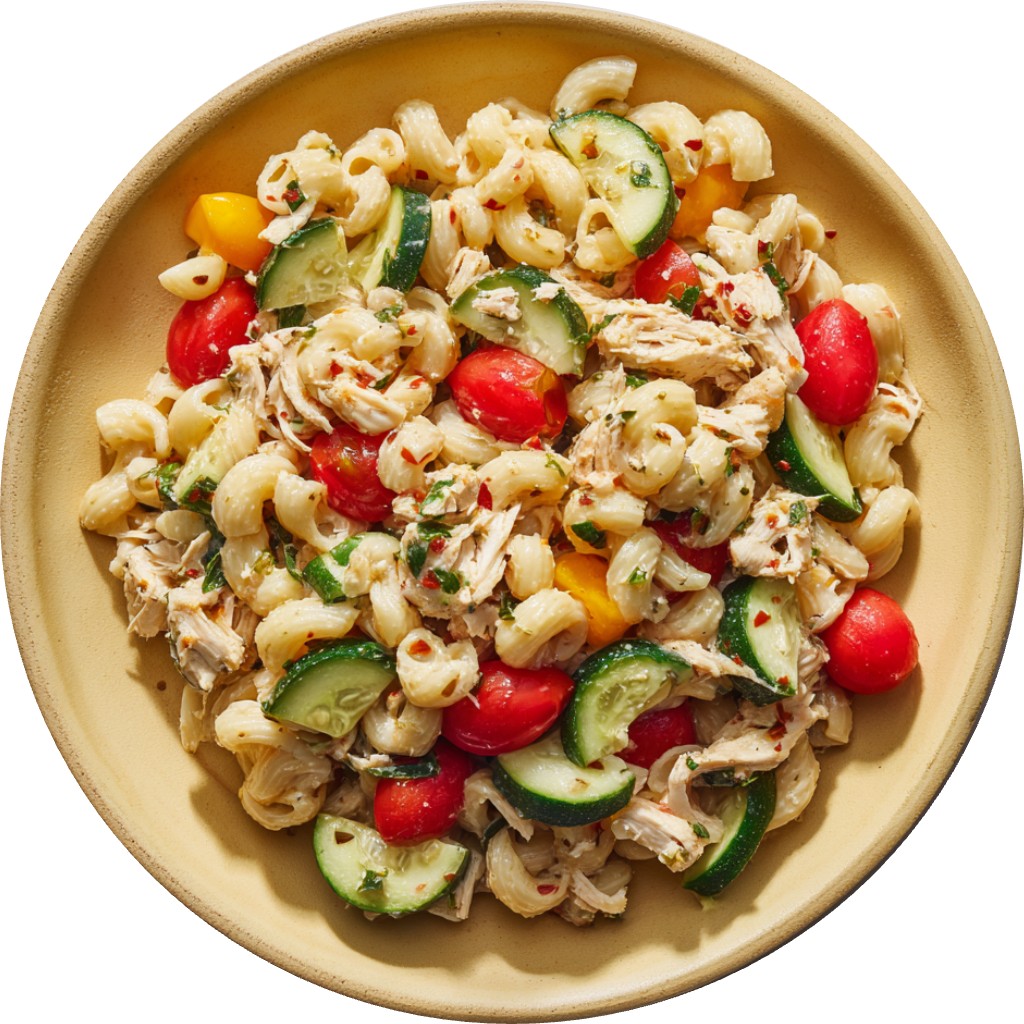 Veggie-Packed Greek-Style Protein Pasta Salad