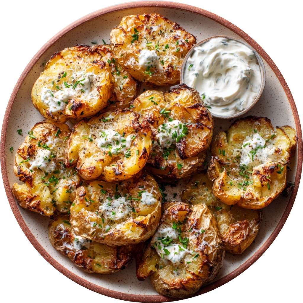 Sour Cream And Onion Smashed Potatoes
