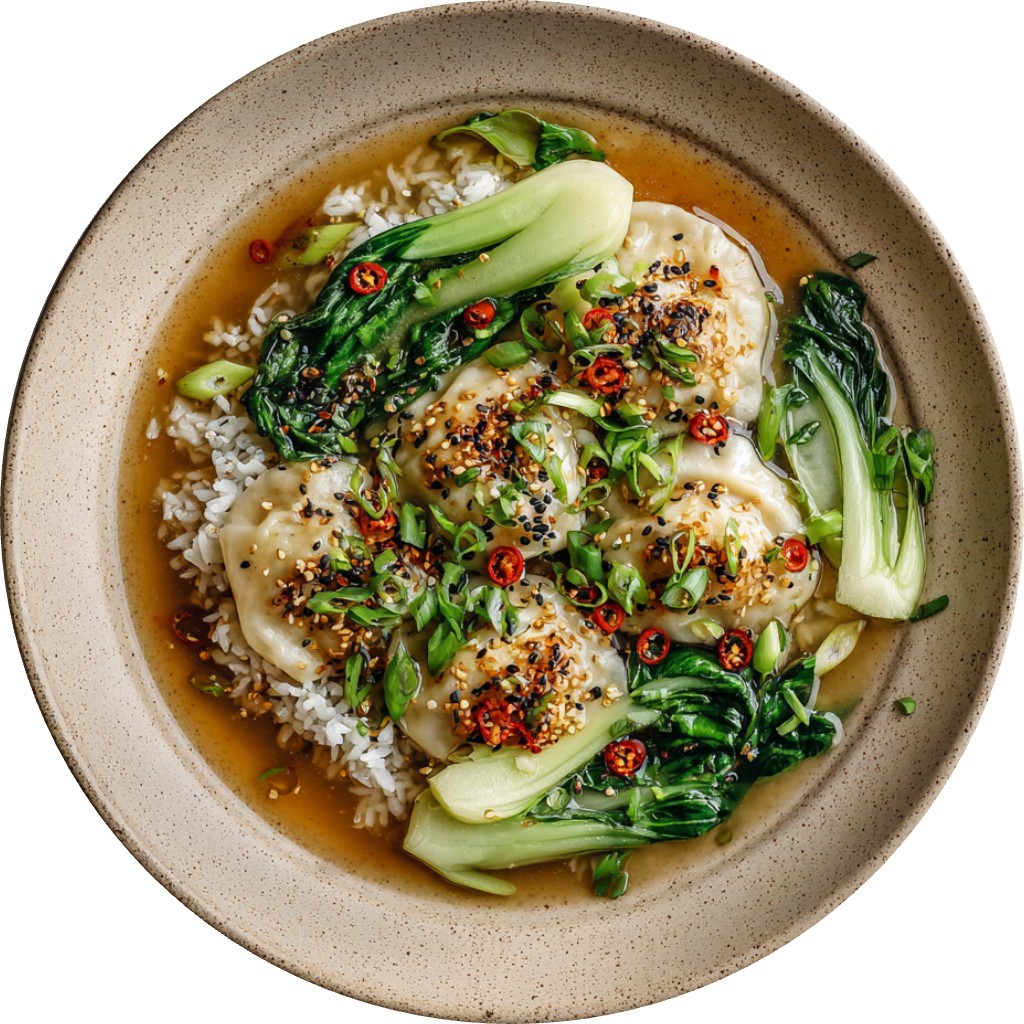 Dumpling Brothy Rice