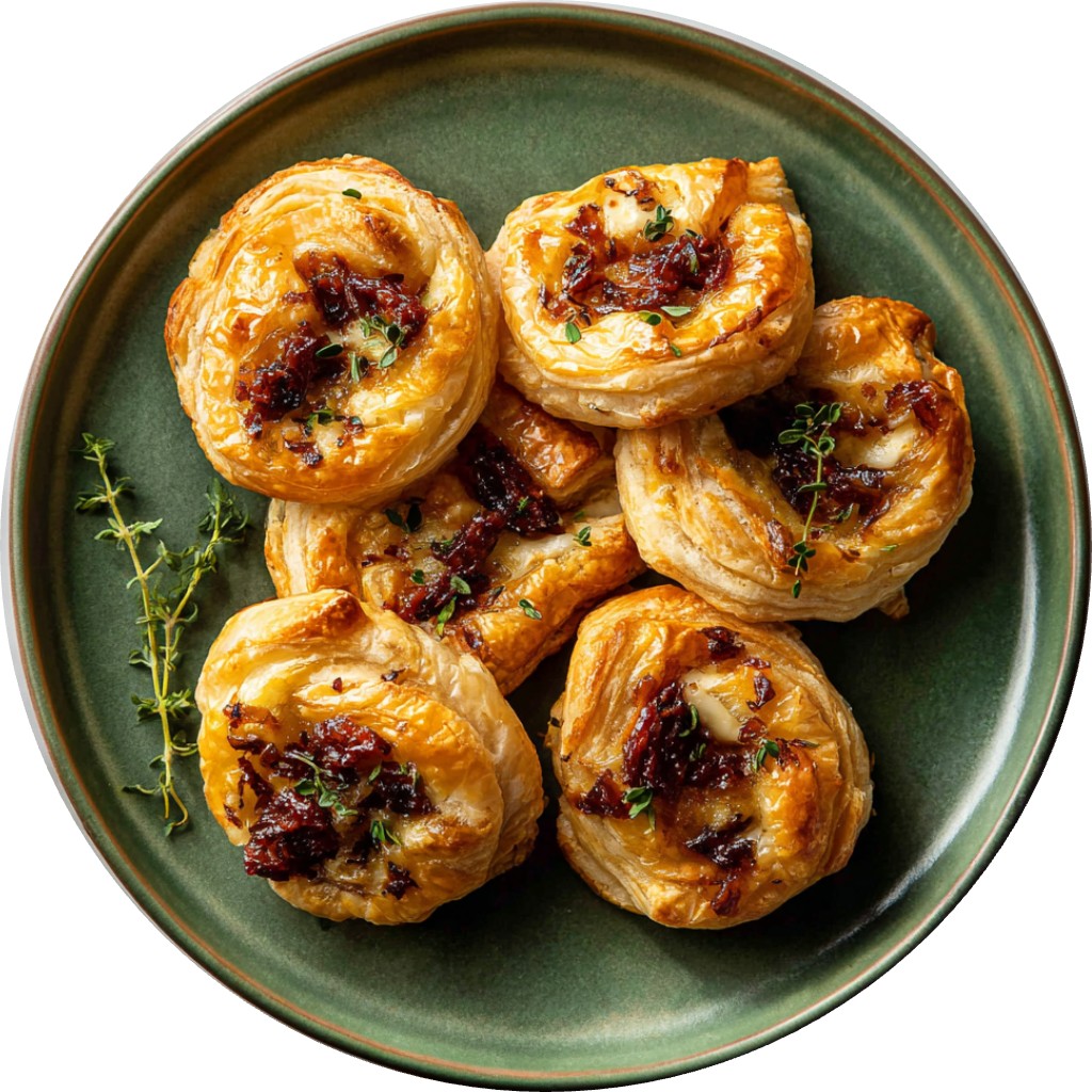 Brie, Fig Butter & Caramelized Onion Puff-Pastries