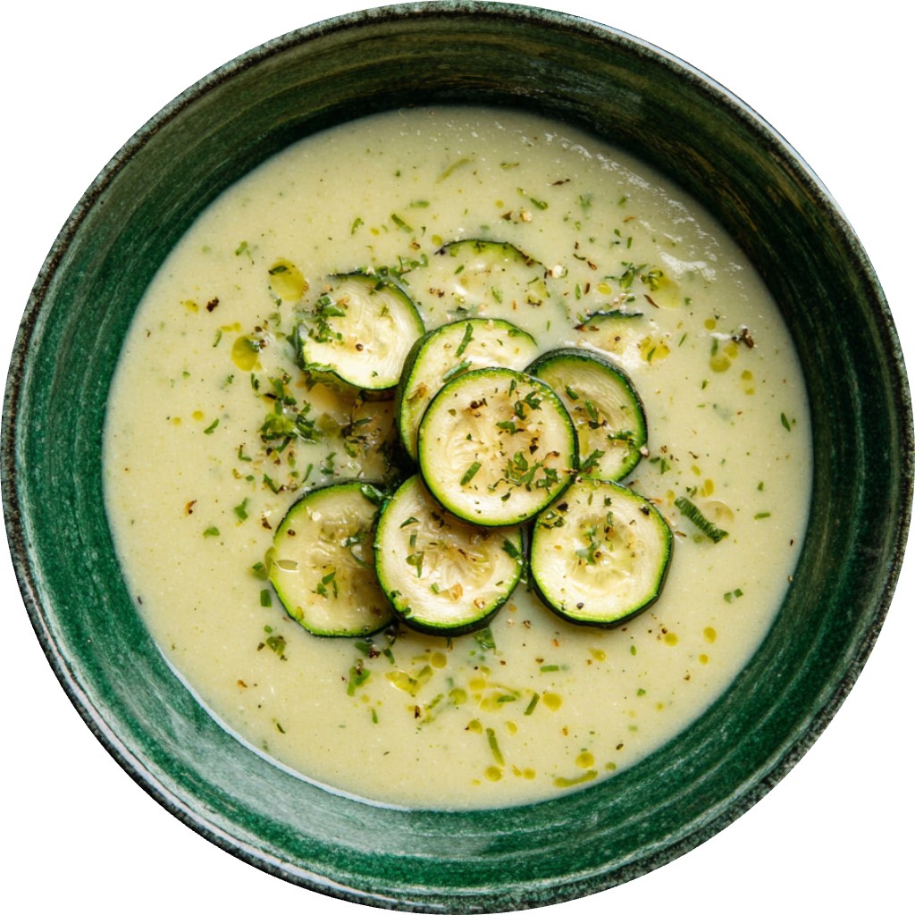 Roasted Zucchini Feta Soup