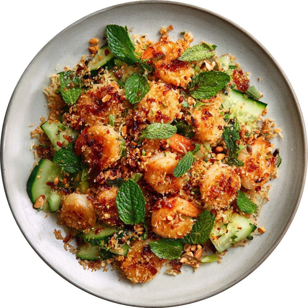 Tamarind Prawn Crispy Rice Salad