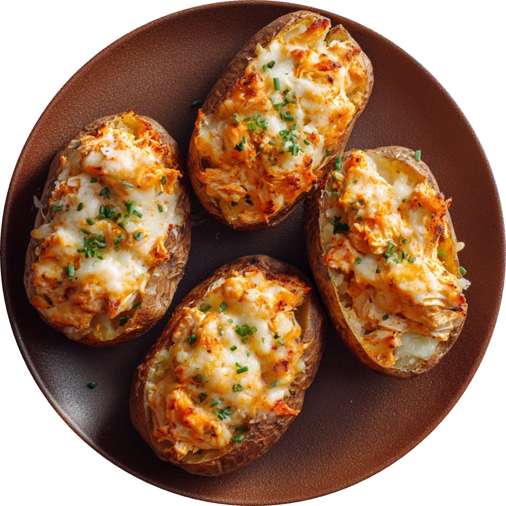 Buffalo Chicken Stuffed Potatoes