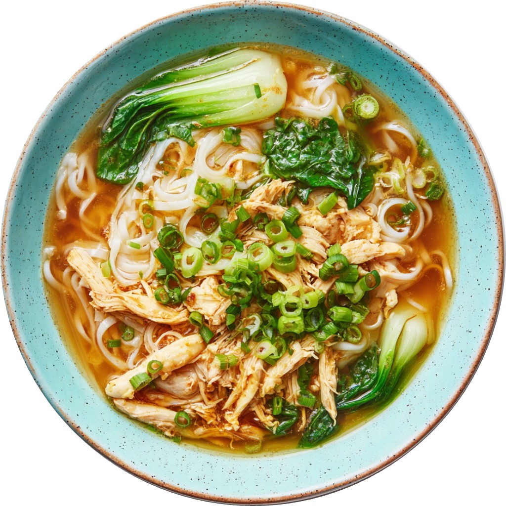 Spicy-Ish Chicken Rice Noodle Bowls