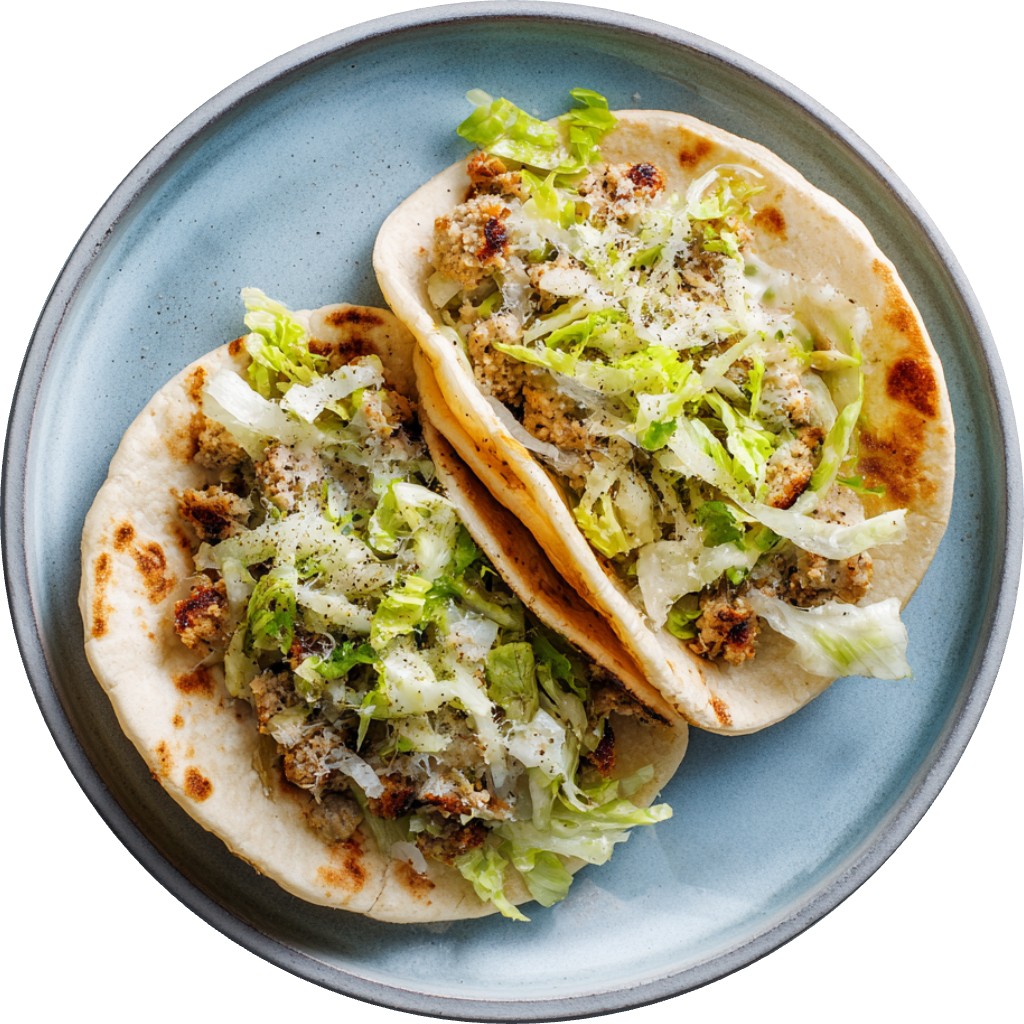 Chicken Caesar Smash Tacos