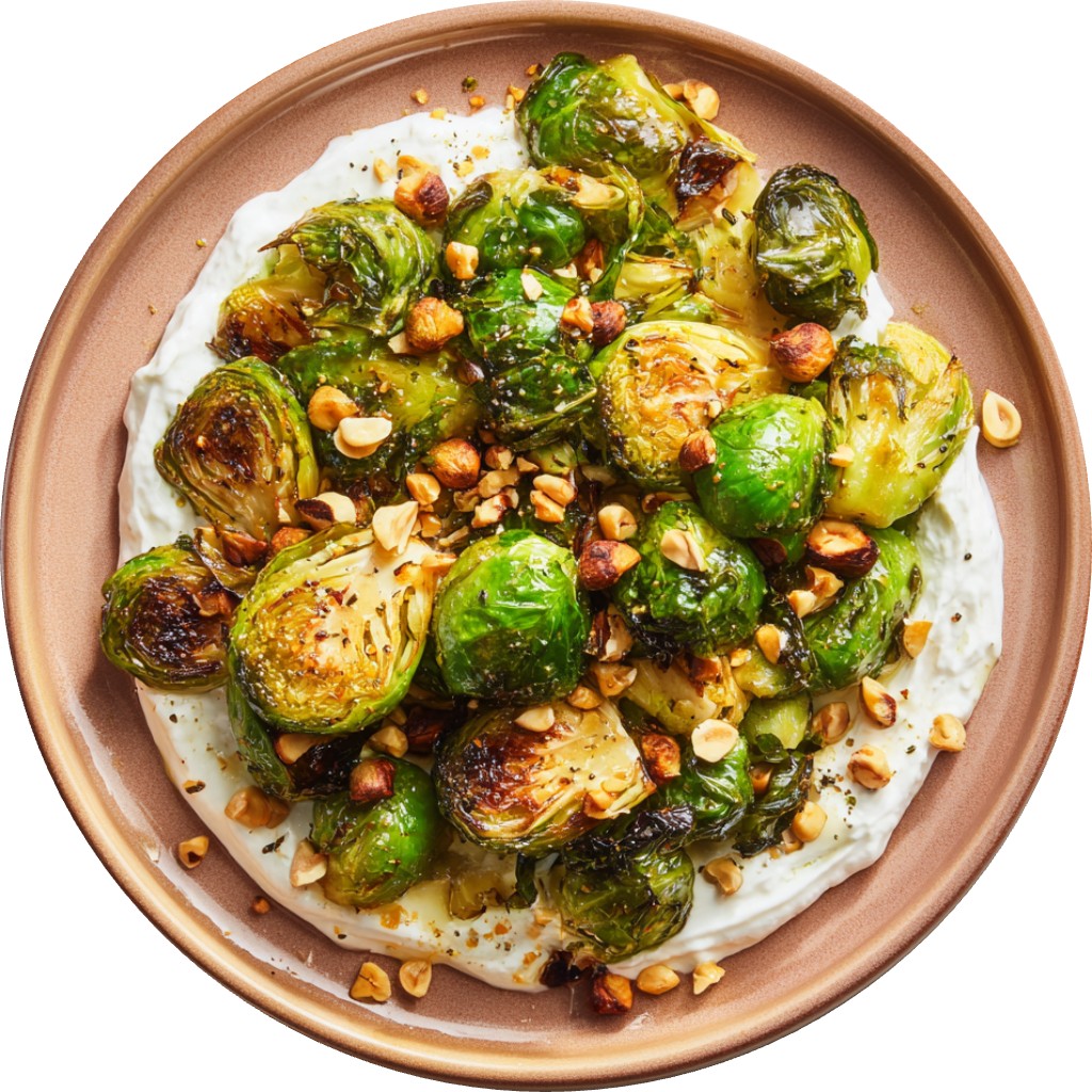 Crispy Brussels With Whipped Ricotta & Hazelnuts