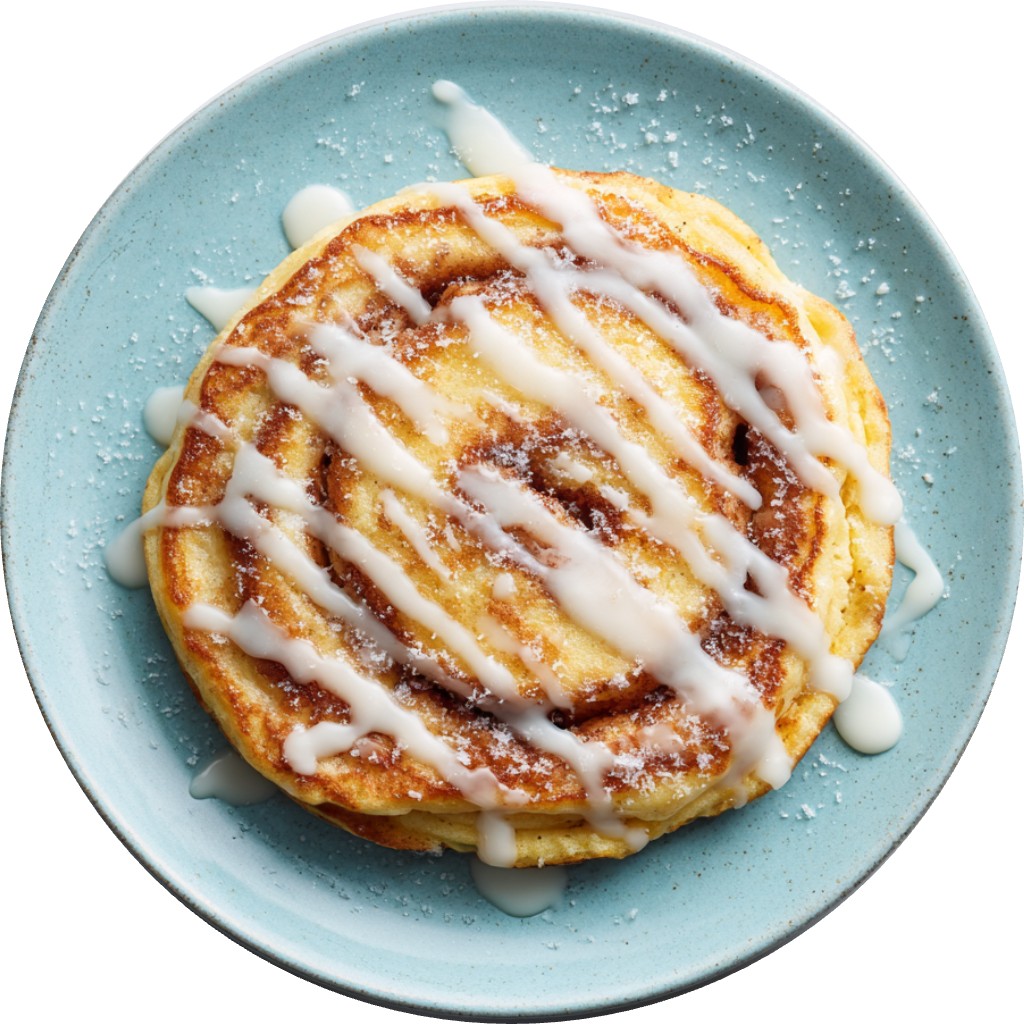 Cinnamon Roll Cottage Cheese Pancakes
