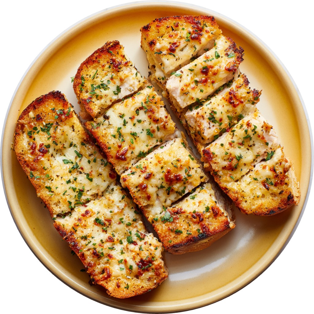 Chicken Alfredo Garlic Bread