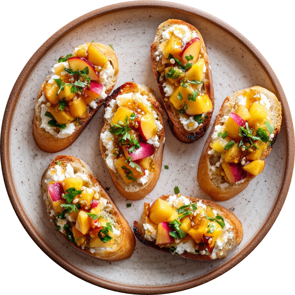 Jalapeno Peach Ricotta Crostini
