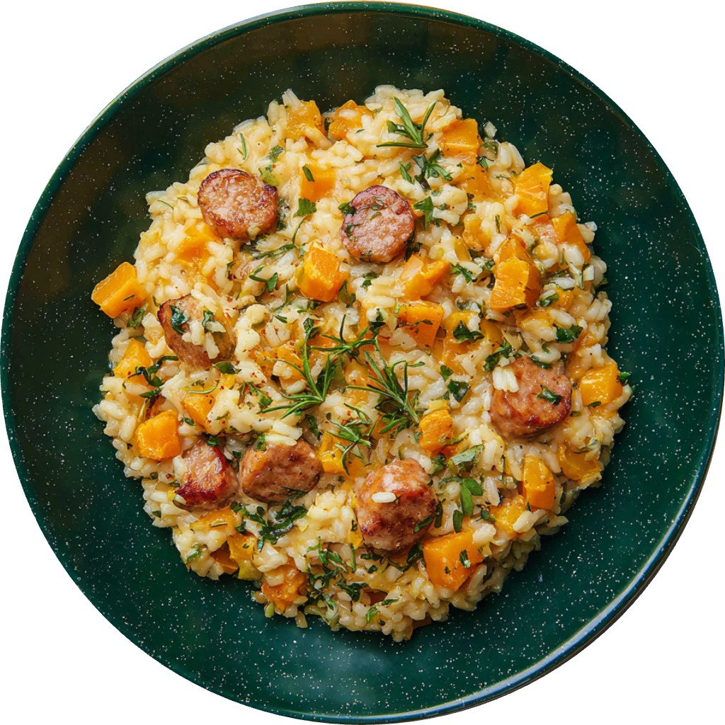 Butternut Squash, Sausage & Rosemary Risotto